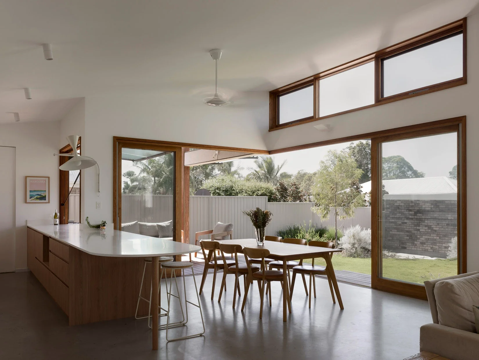 Open plan dining space in Wahroonga home
