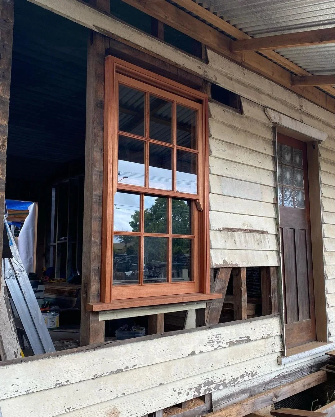 Timber window restoration in heritage cottage