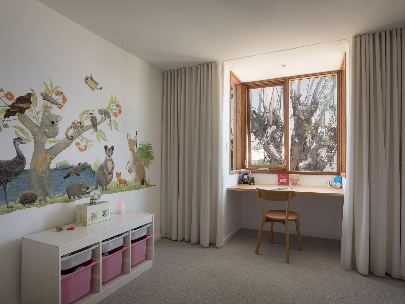 Children’s bedroom with natural light and garden outlook