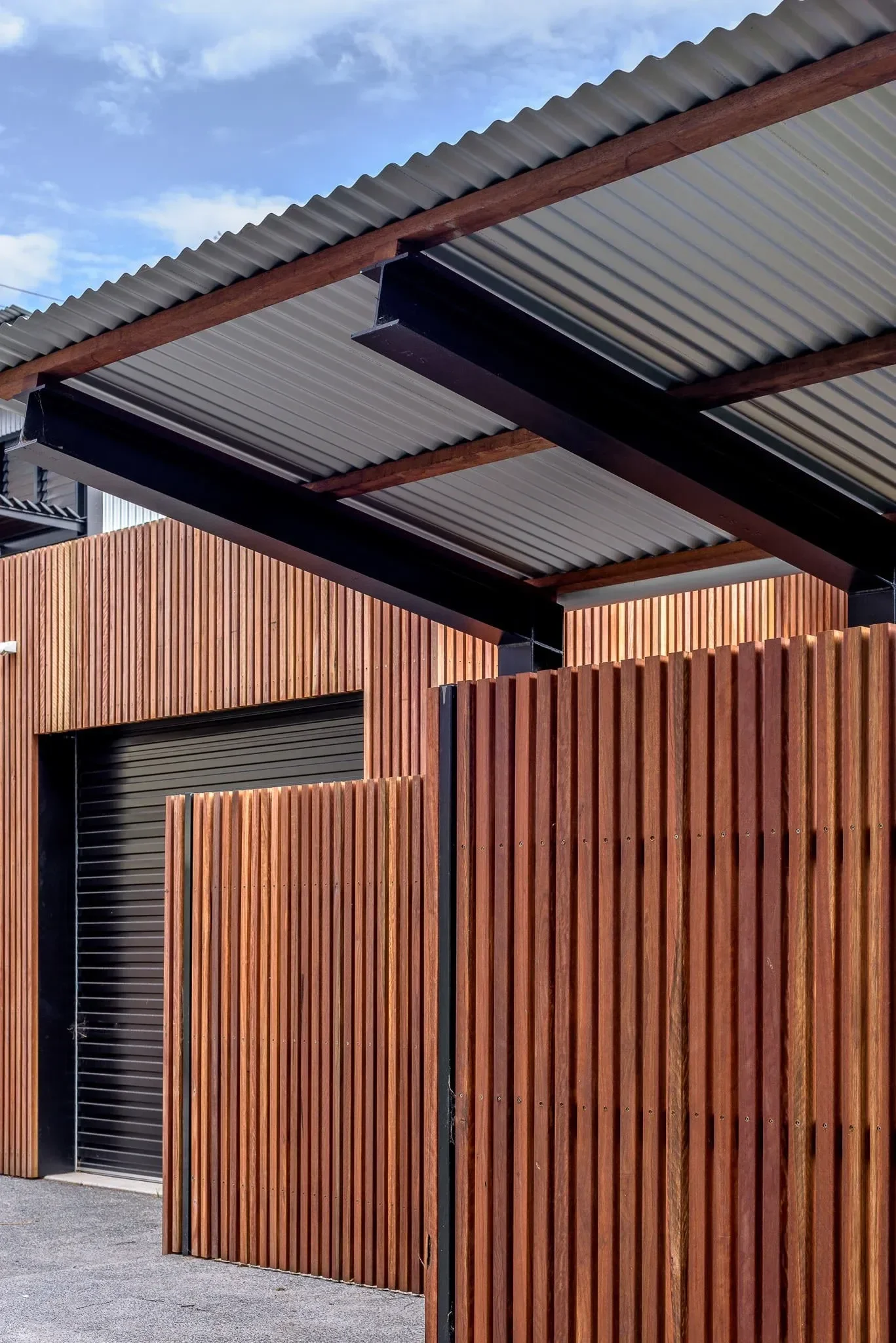 Timber screen facade on sustainable home