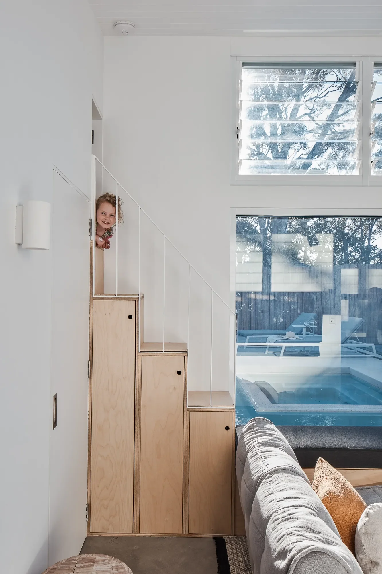 Bunk bed system in compact family home