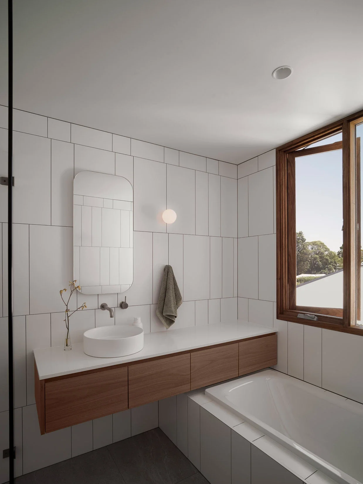Bathroom detail with timber joinery in residential project
