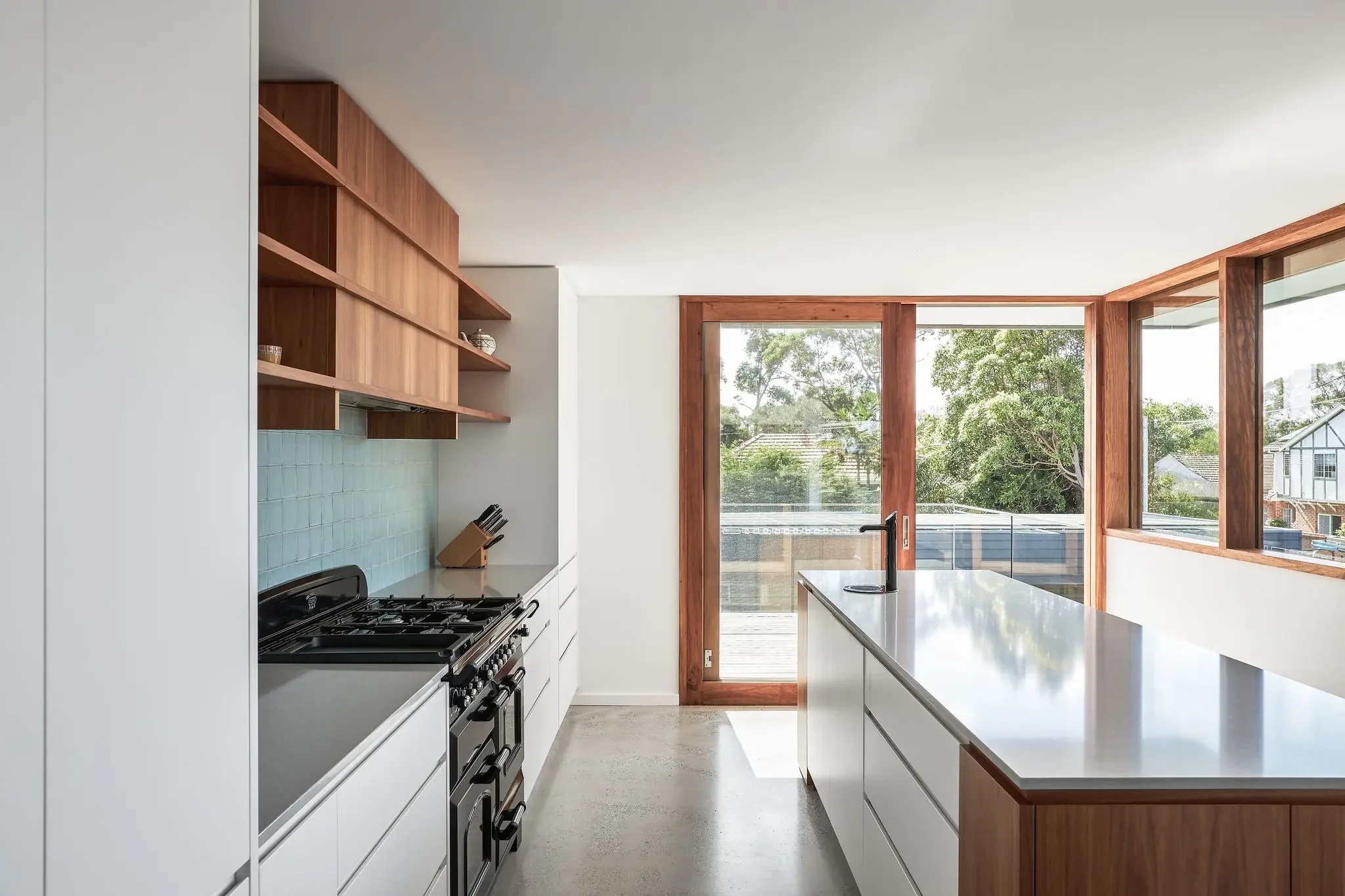 Kitchen with natural lighting in a sustainable designed home in Sydney