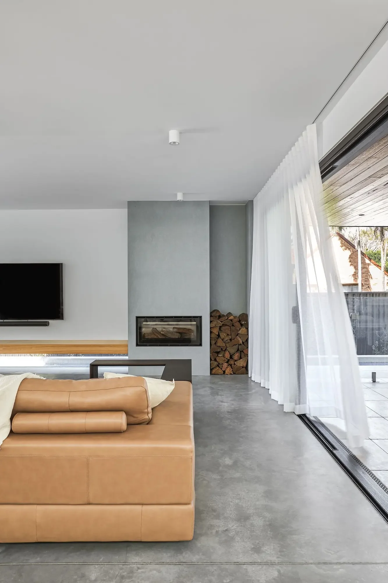 Living room in coastal home in Curl Curl