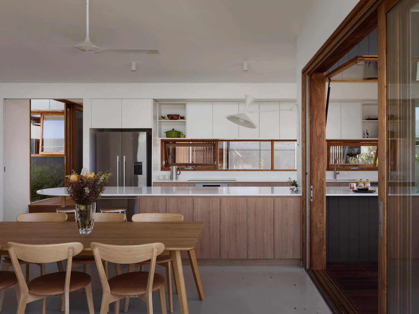 Open plan living room using passive and sustainable design principles