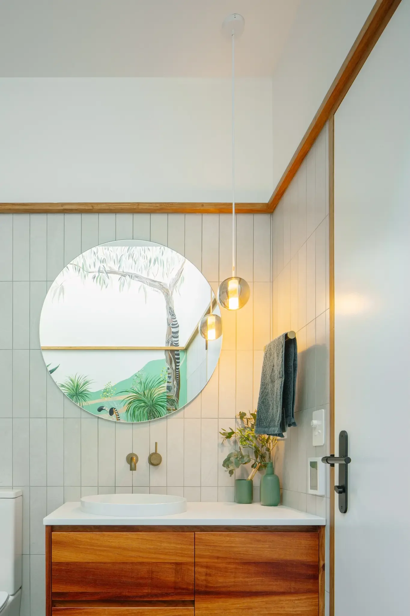 Minimal bathroom in bush house