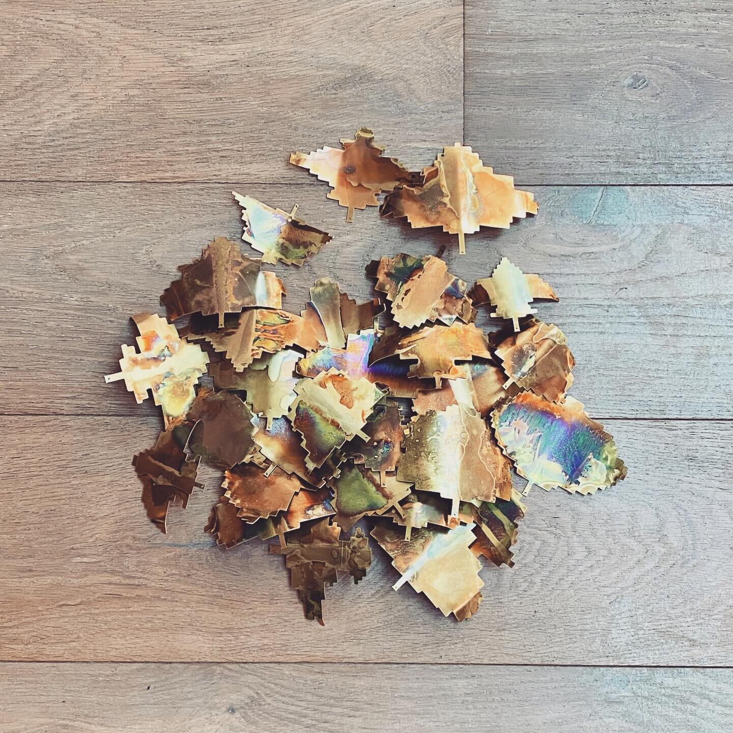 IN THE STUDIO
Silent Autumn
Sound waves of birdsong recordings transcribed into burnished brass 

Continuing my studio experiments around the possibilities of creating visual markers to denote a silence. Each of the &lsquo;leaves&rsquo; represents th