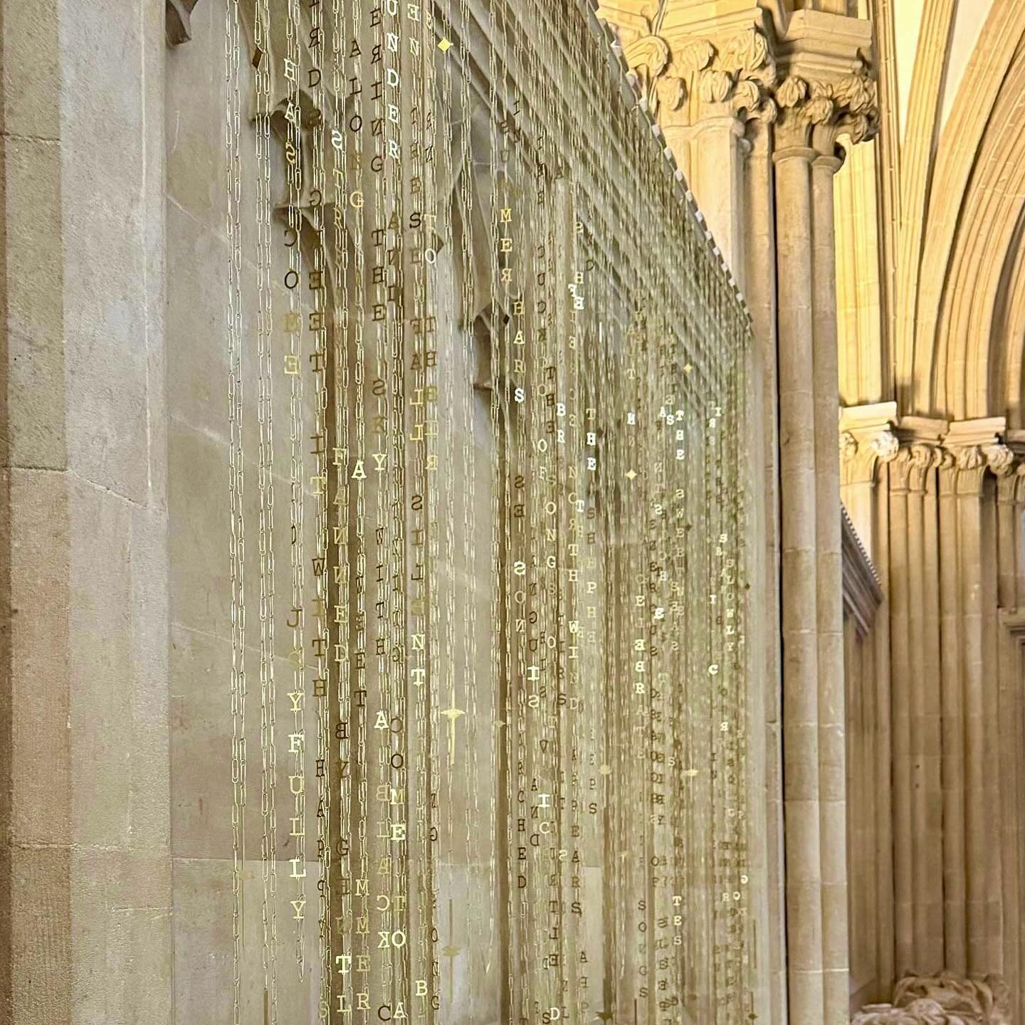 In The Shimmering Air
Sonnets, brass text and sound notes, paper clips

Now showing @WellsArtContemporary in the beautiful @Wells_Cathedral until 1 Nov

Inspired by the theme Flowing Light, my installation transforms Vivaldi&rsquo;s Four Seasons sonn