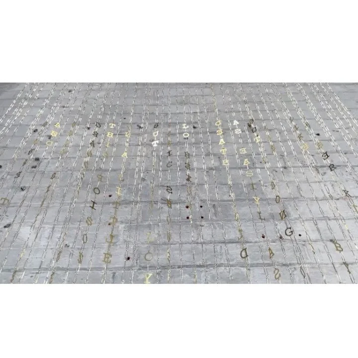 Song Only Dropped
Poem, brass text and lark song notes, paper clips, audio track (Poem in lark song Morse code).
Video 1 with thanks to @bob_mytton
Video 2 with thanks to @juliebrixeywilliams

Inspired by poetry and birdsong, my installation features