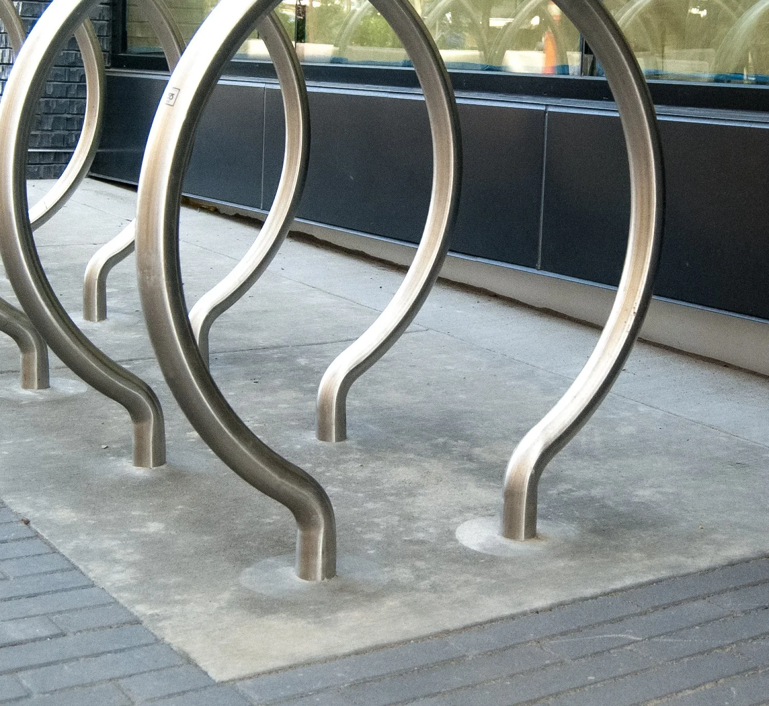 In-ground bike rack with a clean concrete finish