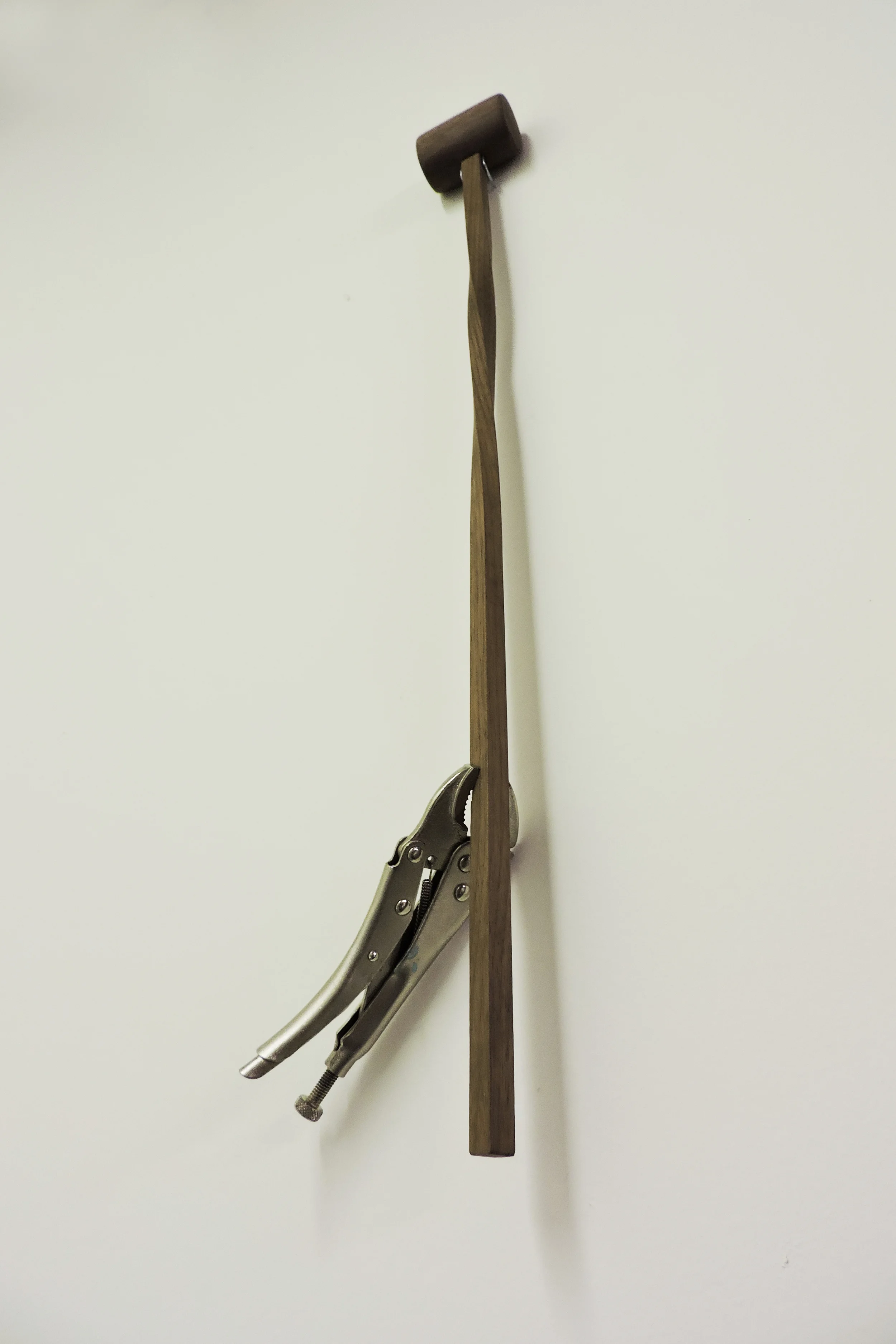 Yanking my stick, 2015. 2 3/8"x 1 5/16"x 23 1/4"in.