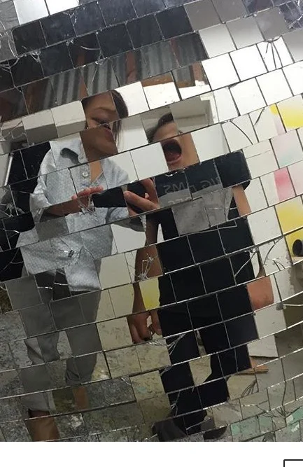 Friend and fellow artist/designer, Cindy Jian on the left and Nancy Sayavong on the right. 