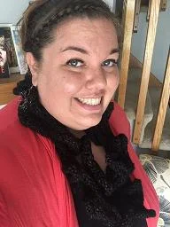 The aforementioned awesome author with the aforementioned ruffle scarf.
