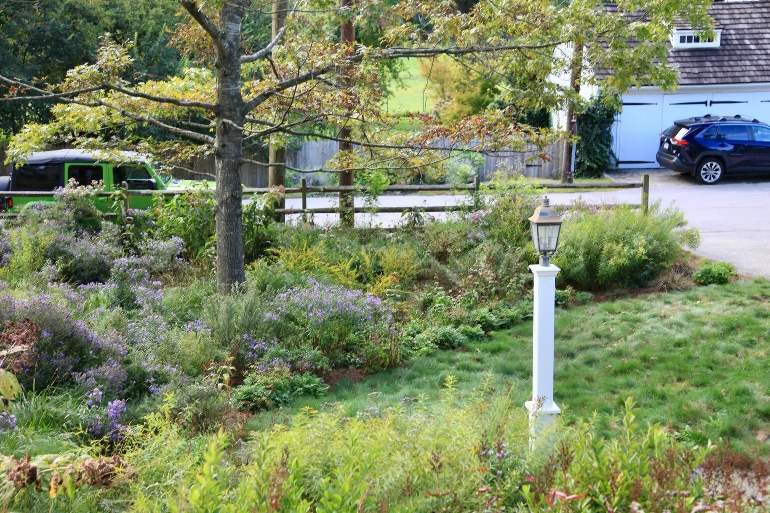 And just like that, fall arrived.

You might remember this gorgeous 1850&rsquo;s colonial from springtime on here. Spring, like fall, sends heavy rain and for a downhill property like this one, the pre-existing landscape (dominated by lawn) could not