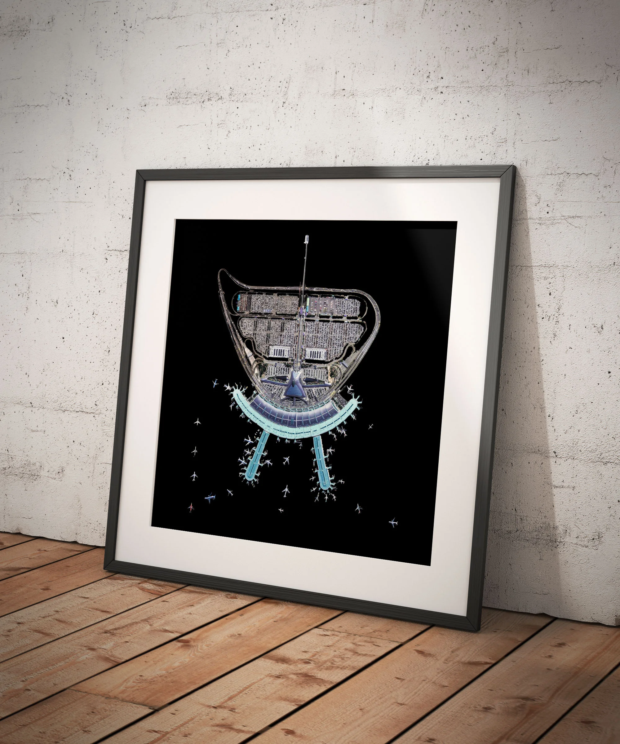 In Room, White Frame With Mat
