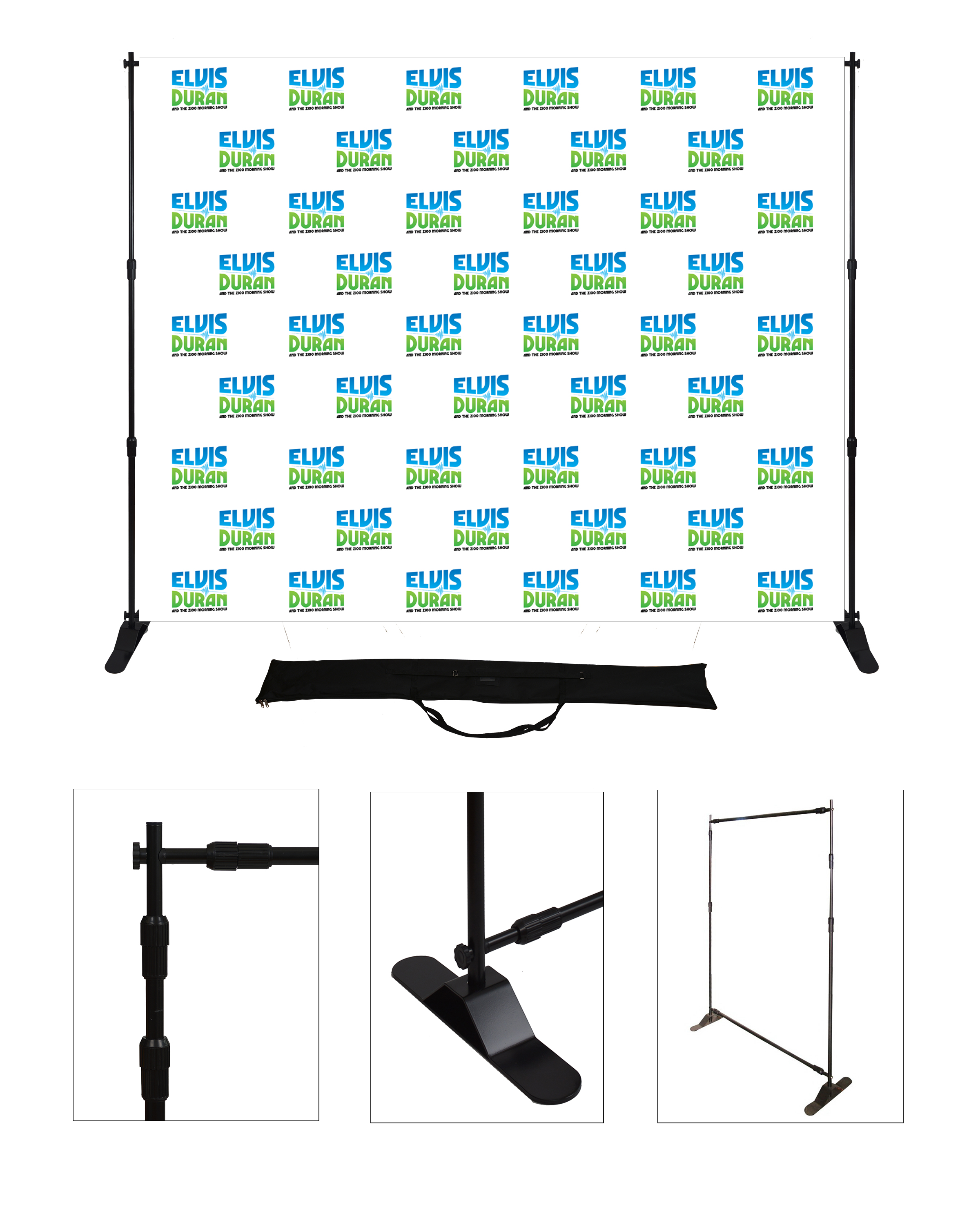 up to 8'x10' Large Tube Telescopic Adjustable Banner Stand 