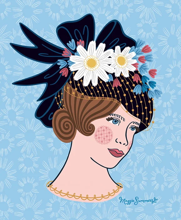 Beautiful Woman in a Daisy Hat