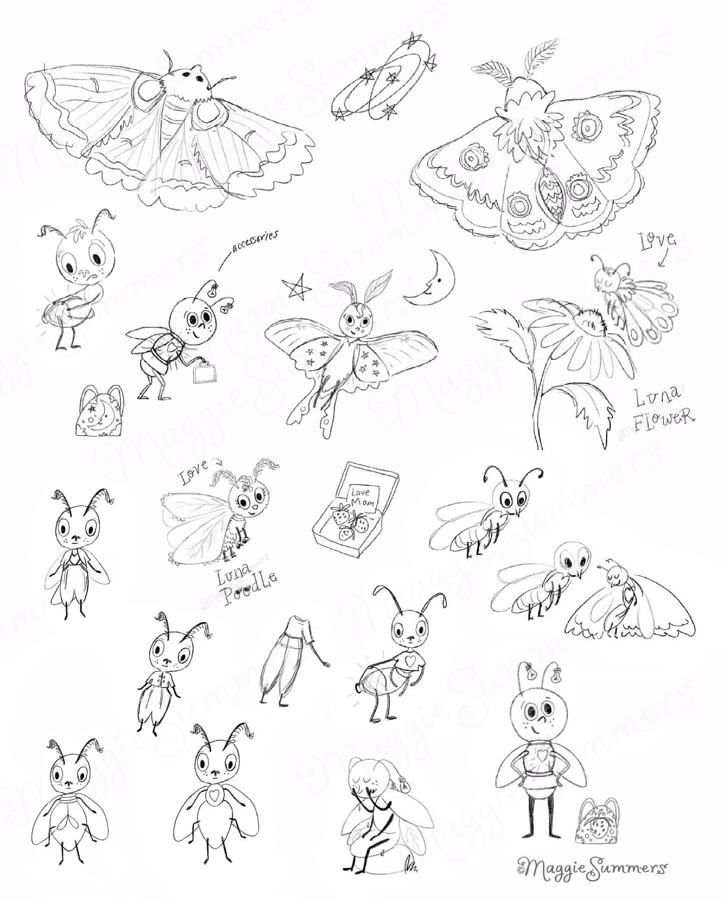 Decisions decisions. #characterdesign #sketchbook #matsicb2021 #lampy #firefly #luna ▫️
.
.
.
.
.
.
#charactersketches #childrensbook 
#maggiesummerssketchbook #matsicb #bugs #fireflies #moths #Illustratorsofinstagram #kidlitart
#matsicb8 #sketchbook