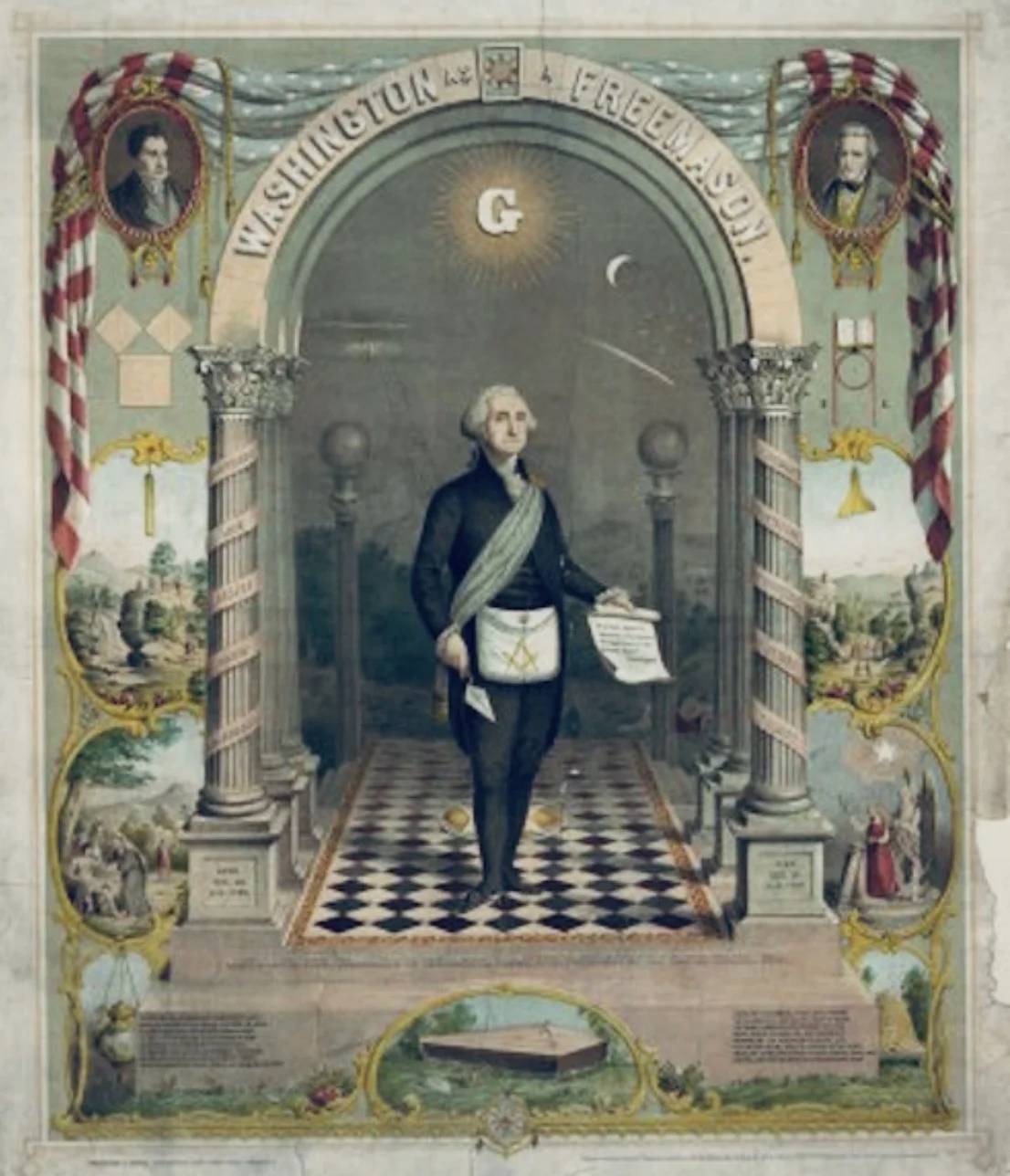 Here is Washington memorialized to look like a demon.