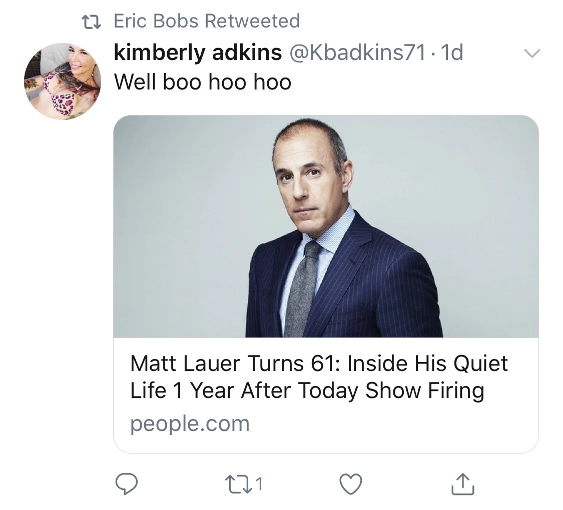 My Matt Lauer story.  