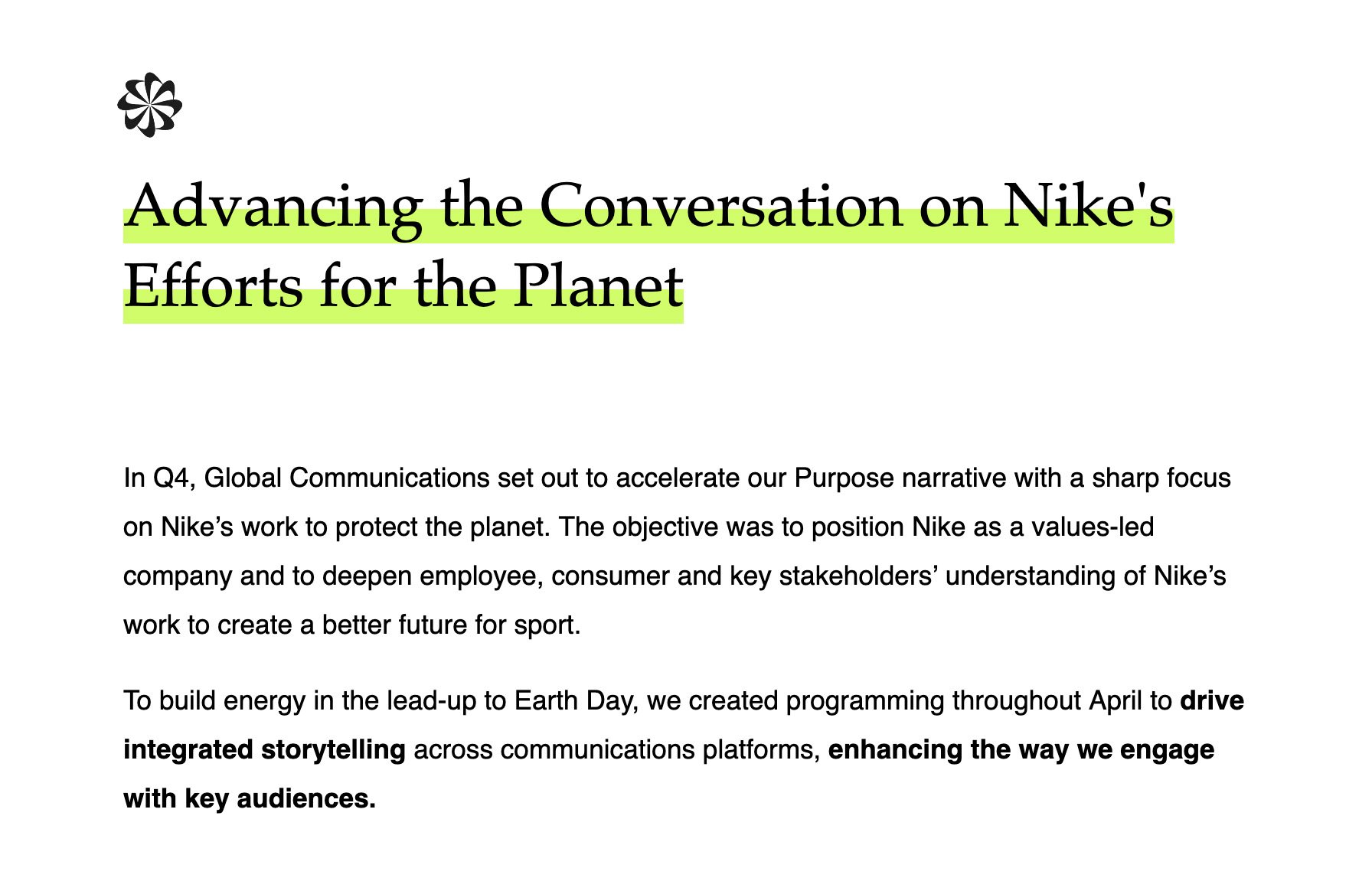 Nike Purpose Planet Recap