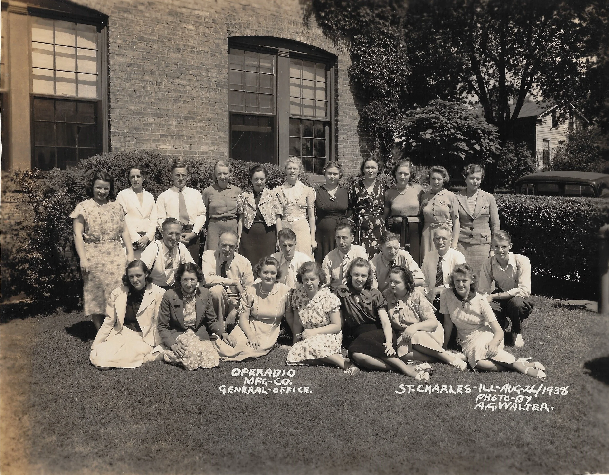 Operadio Manufacturing Company General Office Staff. August 4, 1938. St. Charles, Illinois.
