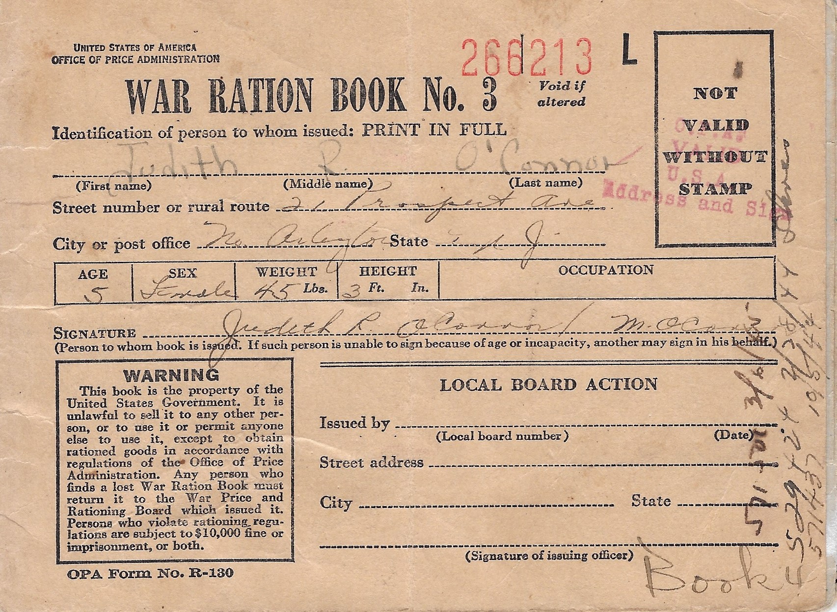 War Ration Booklet