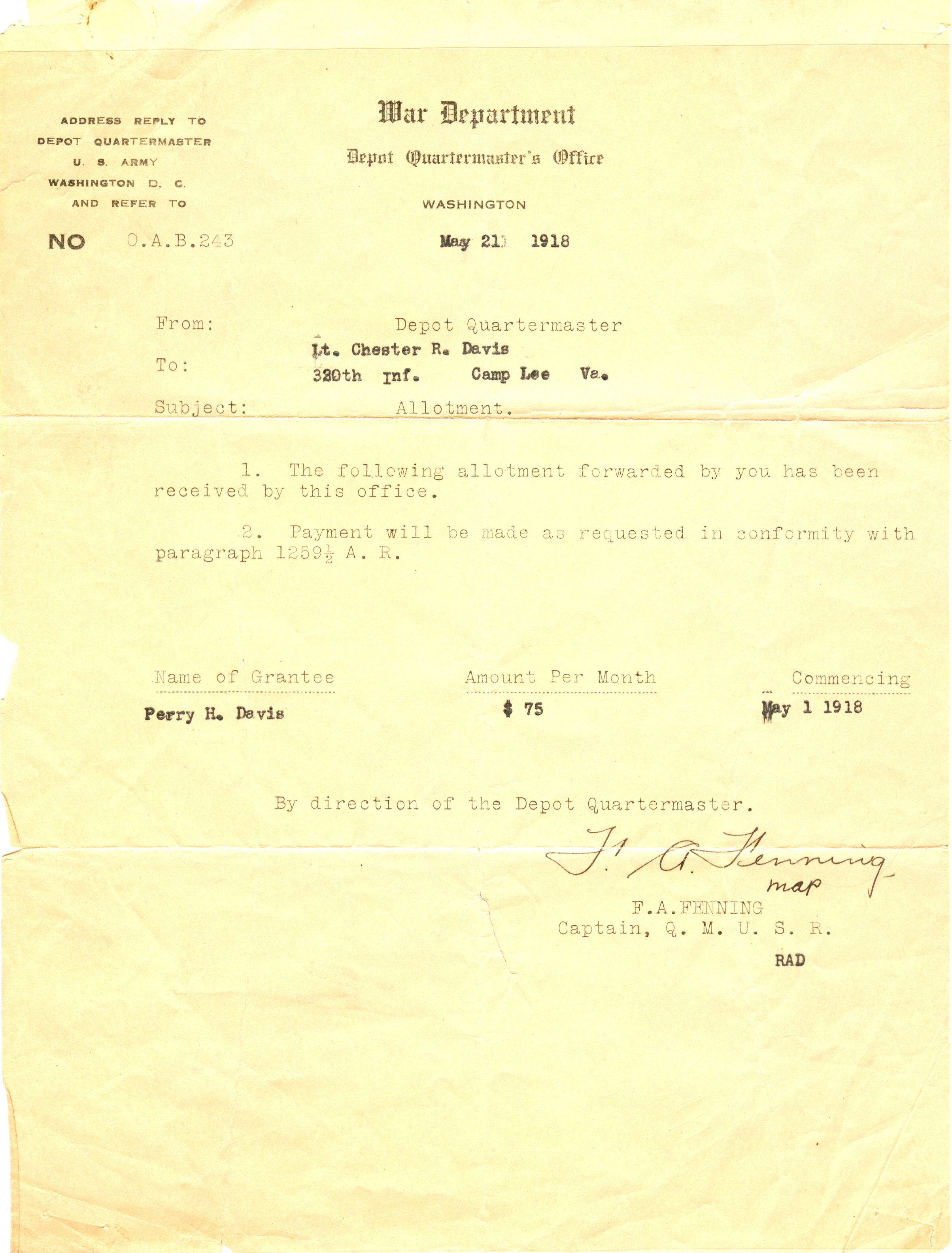 1794 - May 21, 1918 letter from War Department.jpg