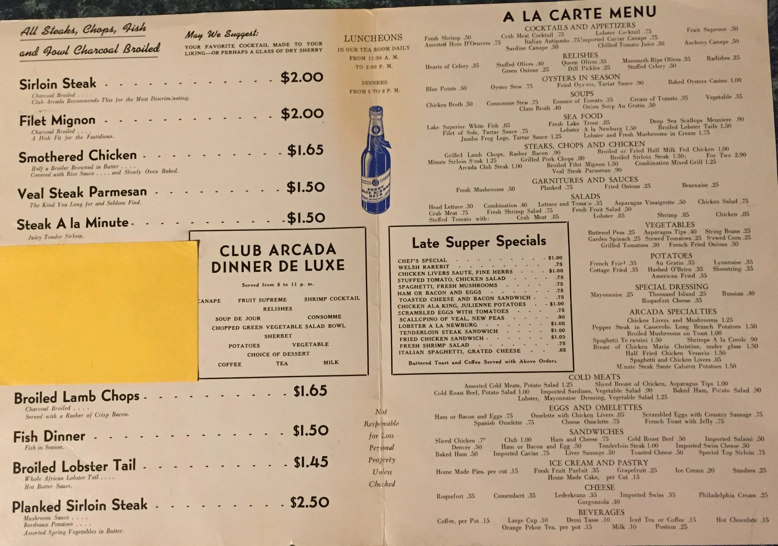 Club Arcada Menu inside.JPG