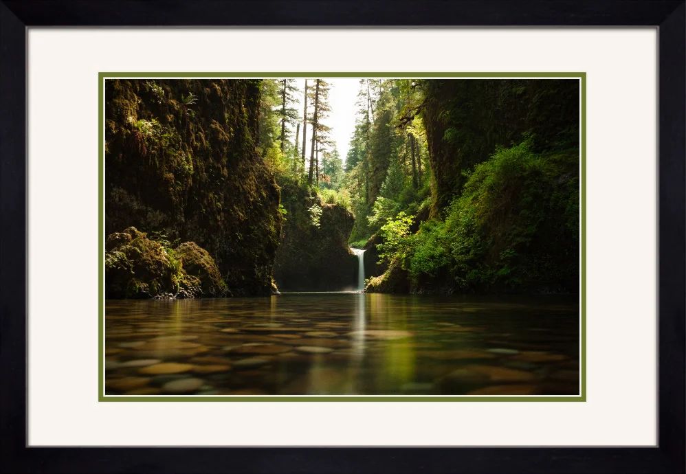 Framed and double matted prints will use frame type and matting colors shown in the above rendering. 