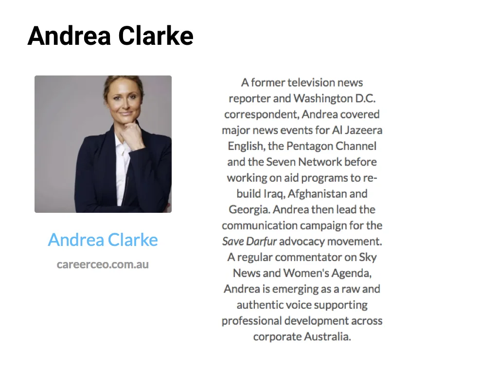Andrea Clarke, Founder CEO of Career