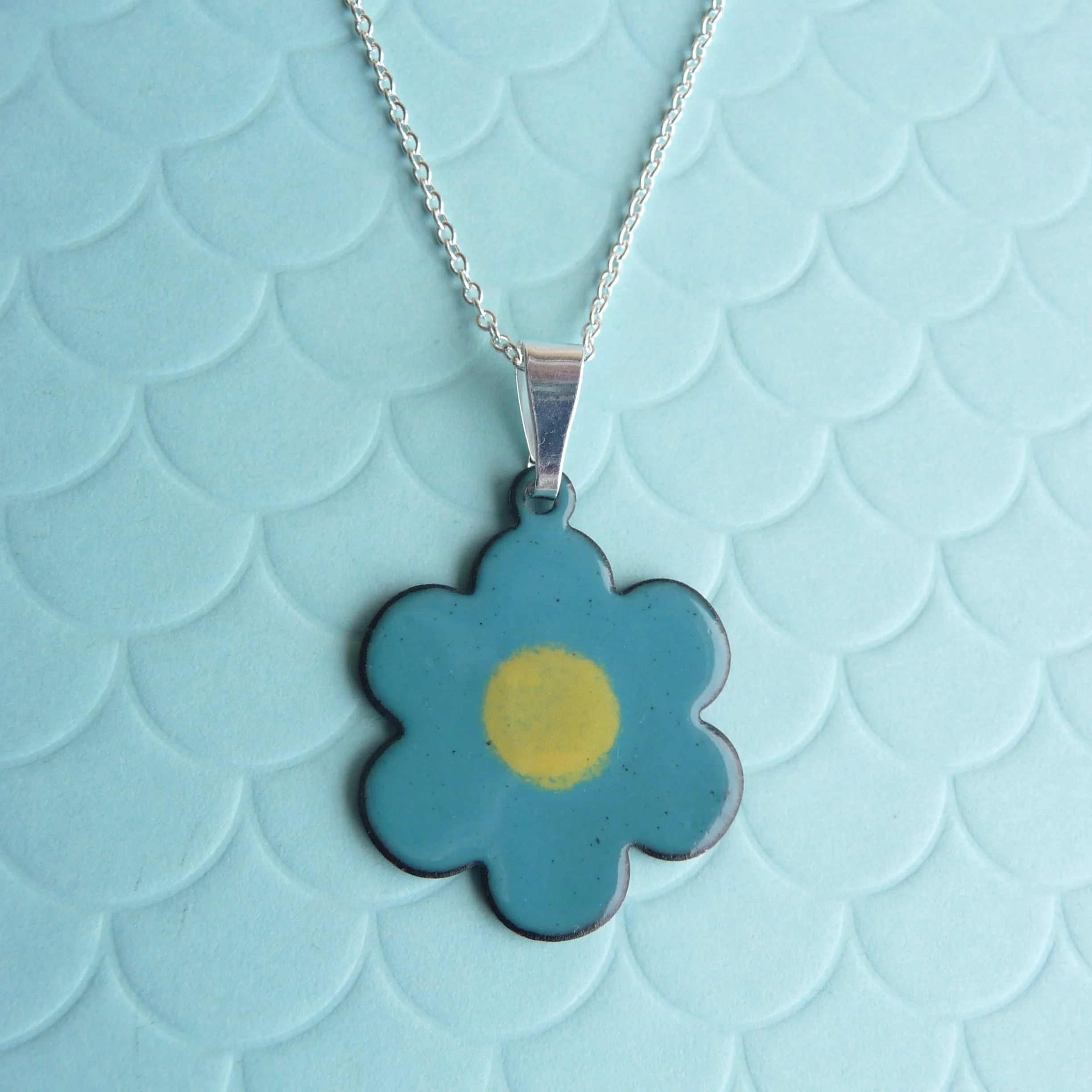 Turquoise and Yellow Flower Power Necklace