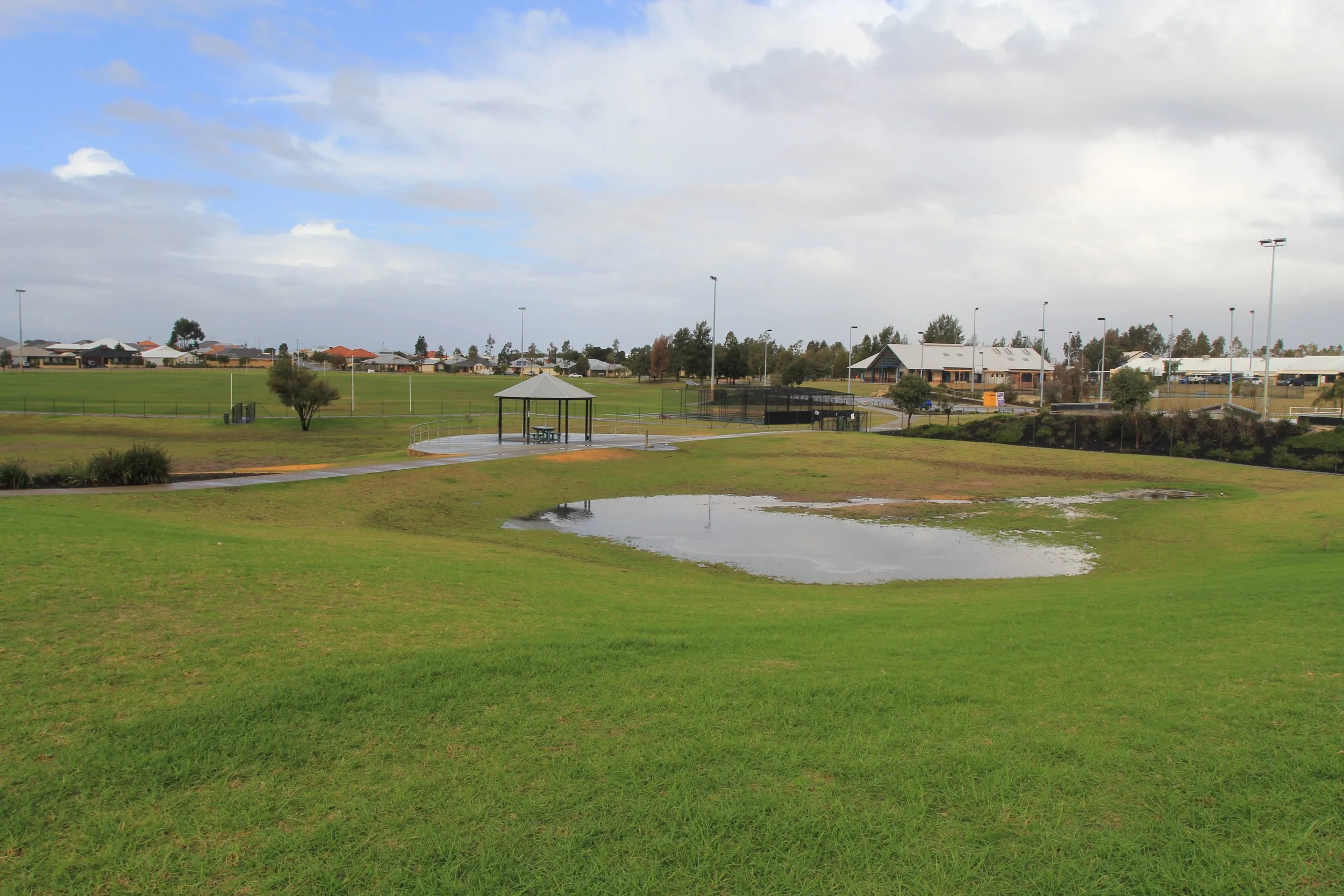 Fig 9: Sporting field with a section used for temporary storage of stormwater