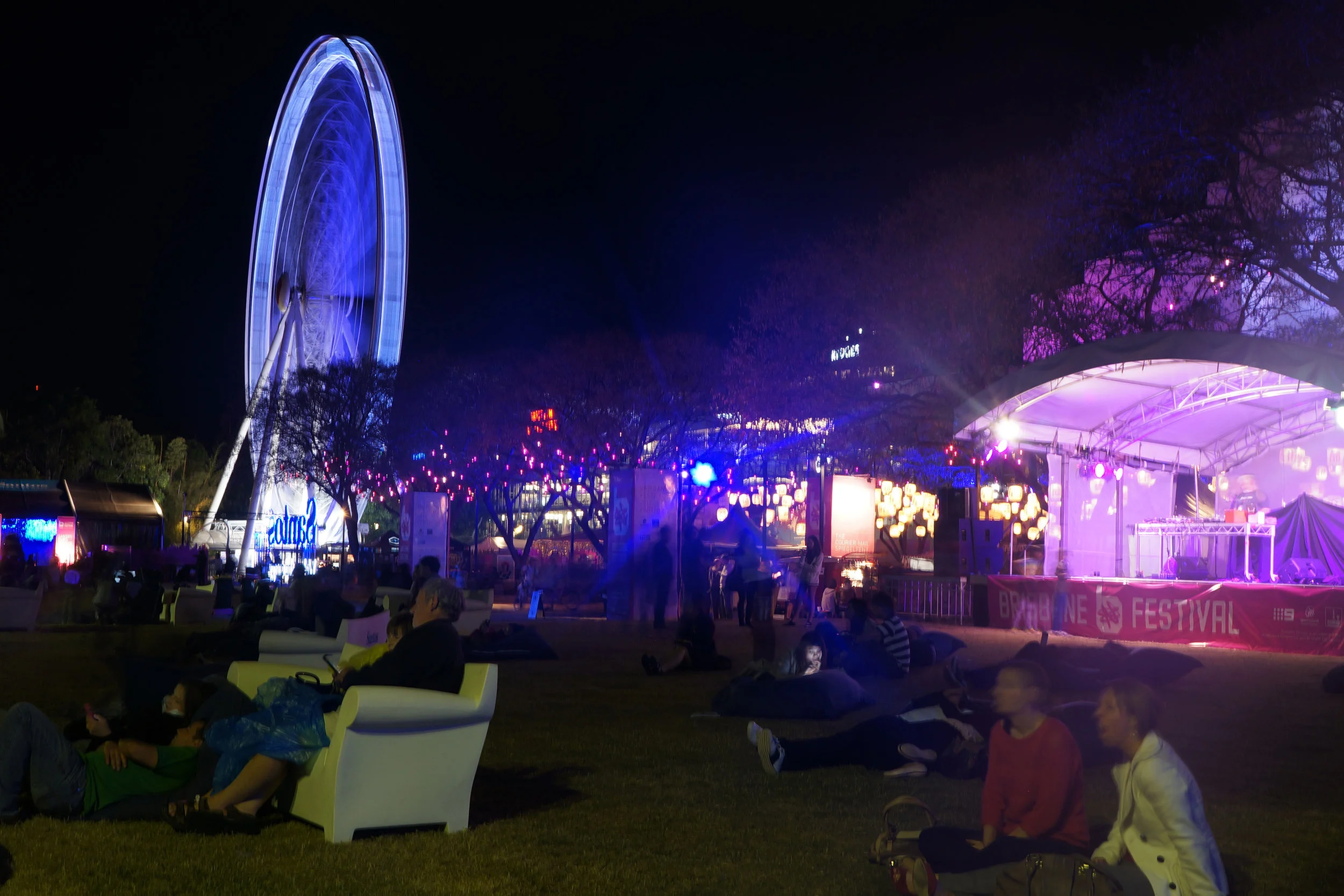 Fig 24: People watching a laser show on the Brisbane River foreshore – a special event