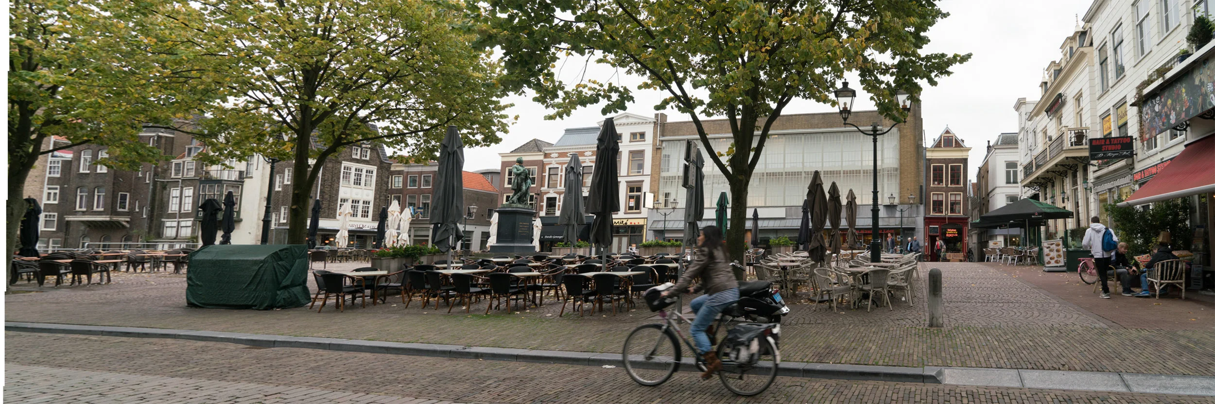 Figs 15: Merge photo showing a Town square in Dordrecht that is almost completed acquired for out door dining