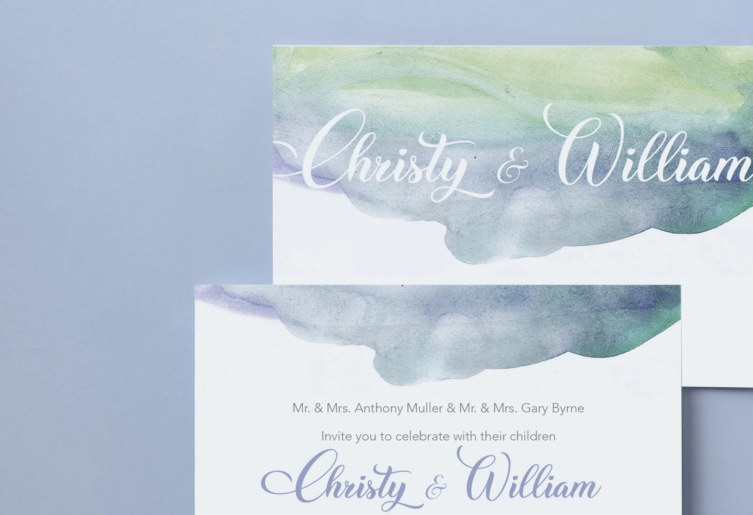 Wedding invitation set with card mockups