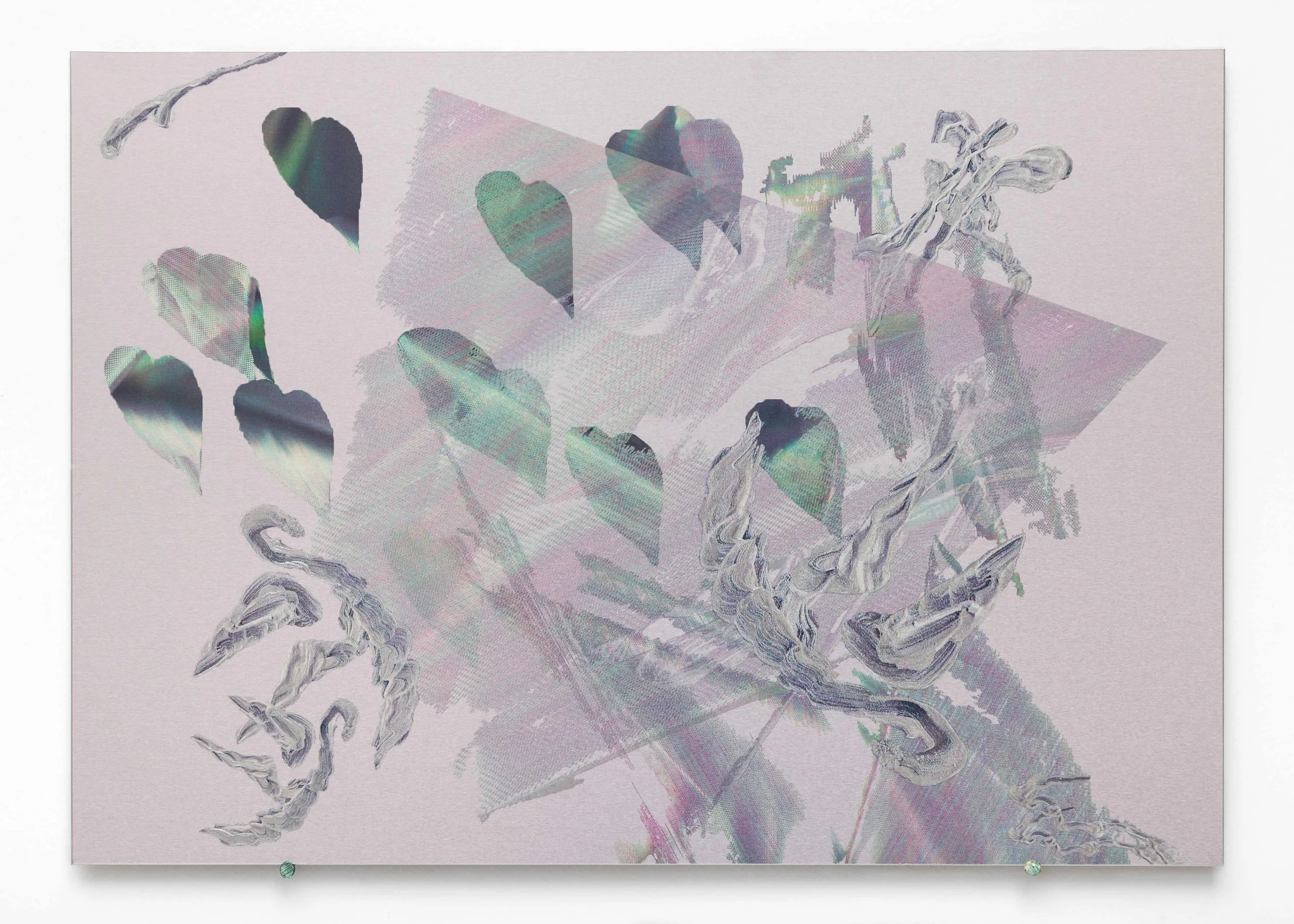 Blow Up , iridescent paint and dye-sublimation print on brushed aluminium, 30 x 42cm Photo: Docqment Enquire
