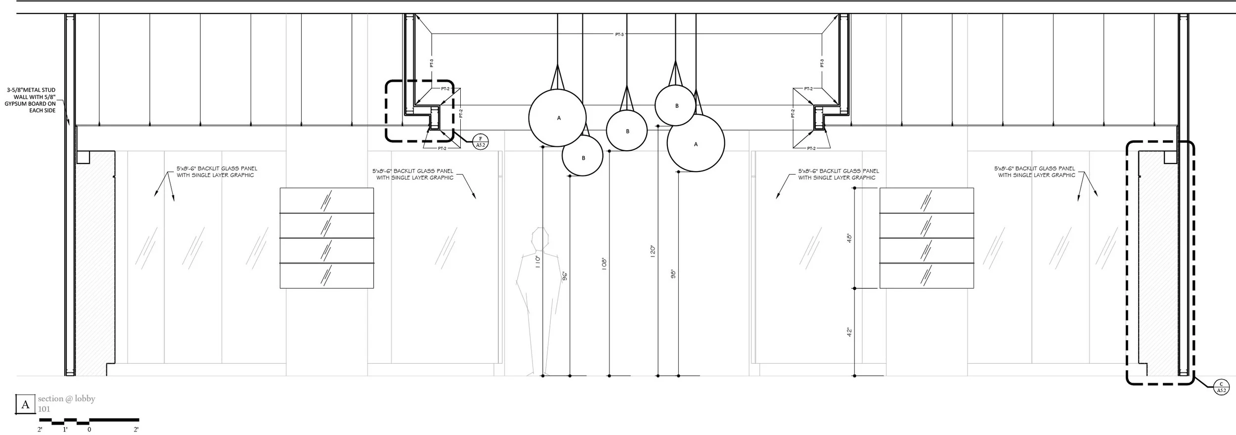 working drawings of the oval ceiling