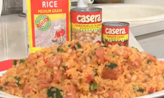 Arroz con jamonilla y habichuelas blancas Casera