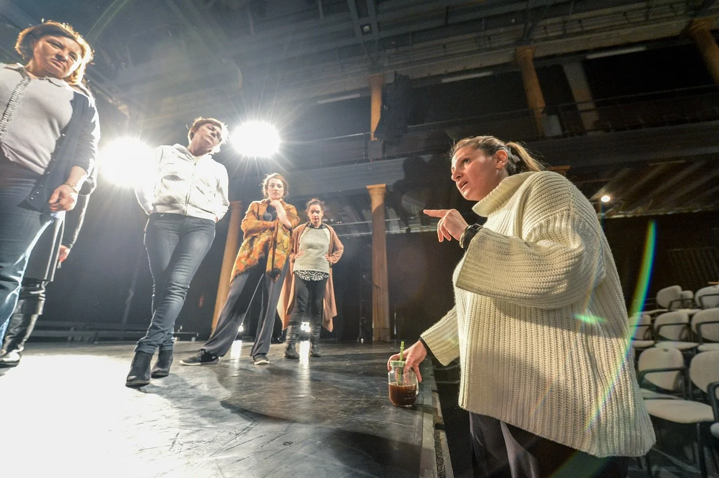 This is me directing ANTIGONE, an Ancient Greek tragedy and one of the first feminist characters in literature. Women’s empowerment has always been the main axis of my work. I love working with women and helping them step into the spotlight, to
