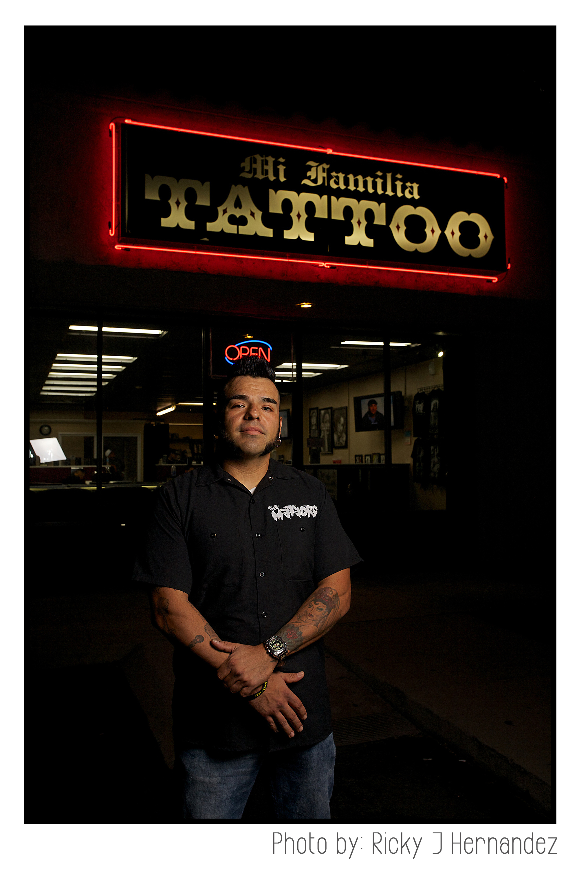 Art night at Mi Familia Tattoo Shop in Anaheim CA.