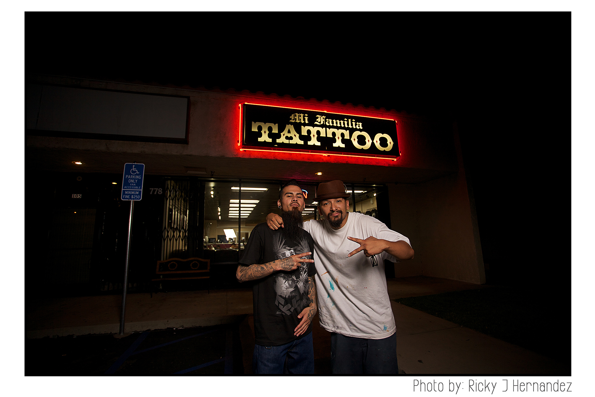 Art night at Mi Familia Tattoo Shop in Anaheim CA.