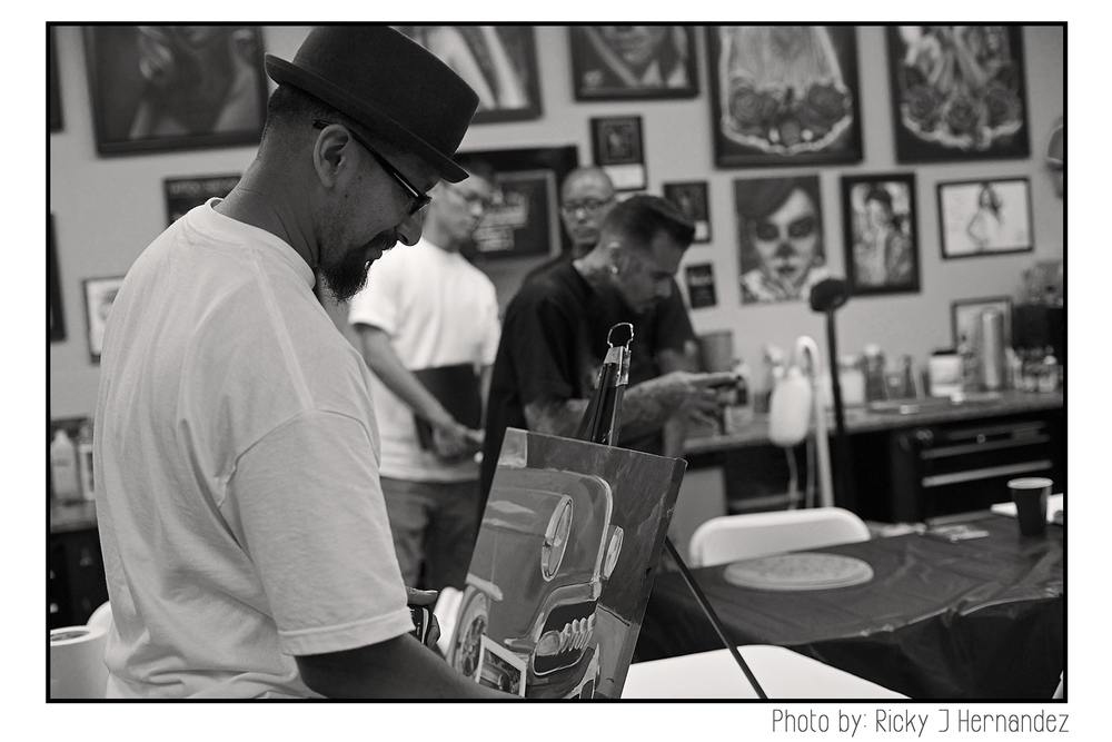 Art night at Mi Familia Tattoo Shop in Anaheim CA.