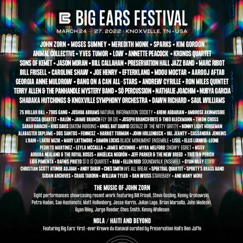 Hello Knoxville! Playing back-to-back performances at @bigearsfestival today, Thursday 3/24. First with my fam @balunband, and then with the wonderful @attaccaquartet performing tunes from #reallife 

Gonna plant myself at #tennesseetheatre