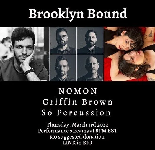 What a dream&hellip;!! NOMON (@nomonmusic) will be performing on Thursday, March 3rd, 2022 8PM EST along with @sopercussion and @griffinbrown_ 🥁🥁🥁

All performance will be live streamed on Sō Percussion FaceBook page and on YouTube channel. 
.
.
.