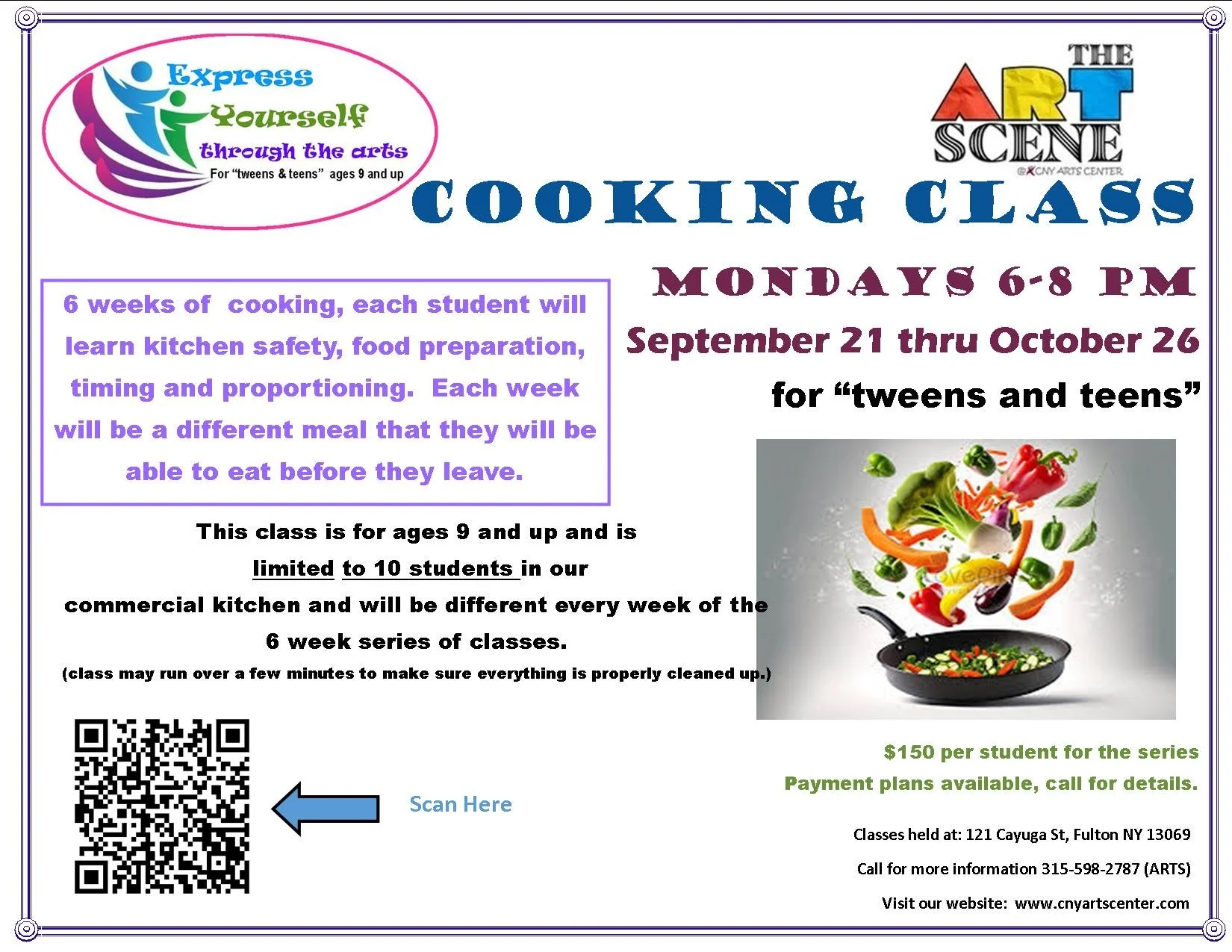 week 4 Tween cooking class