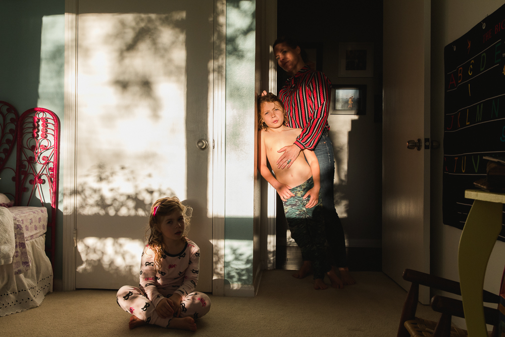 Cathlin McCullough Photography - family self portrait in mixed window light