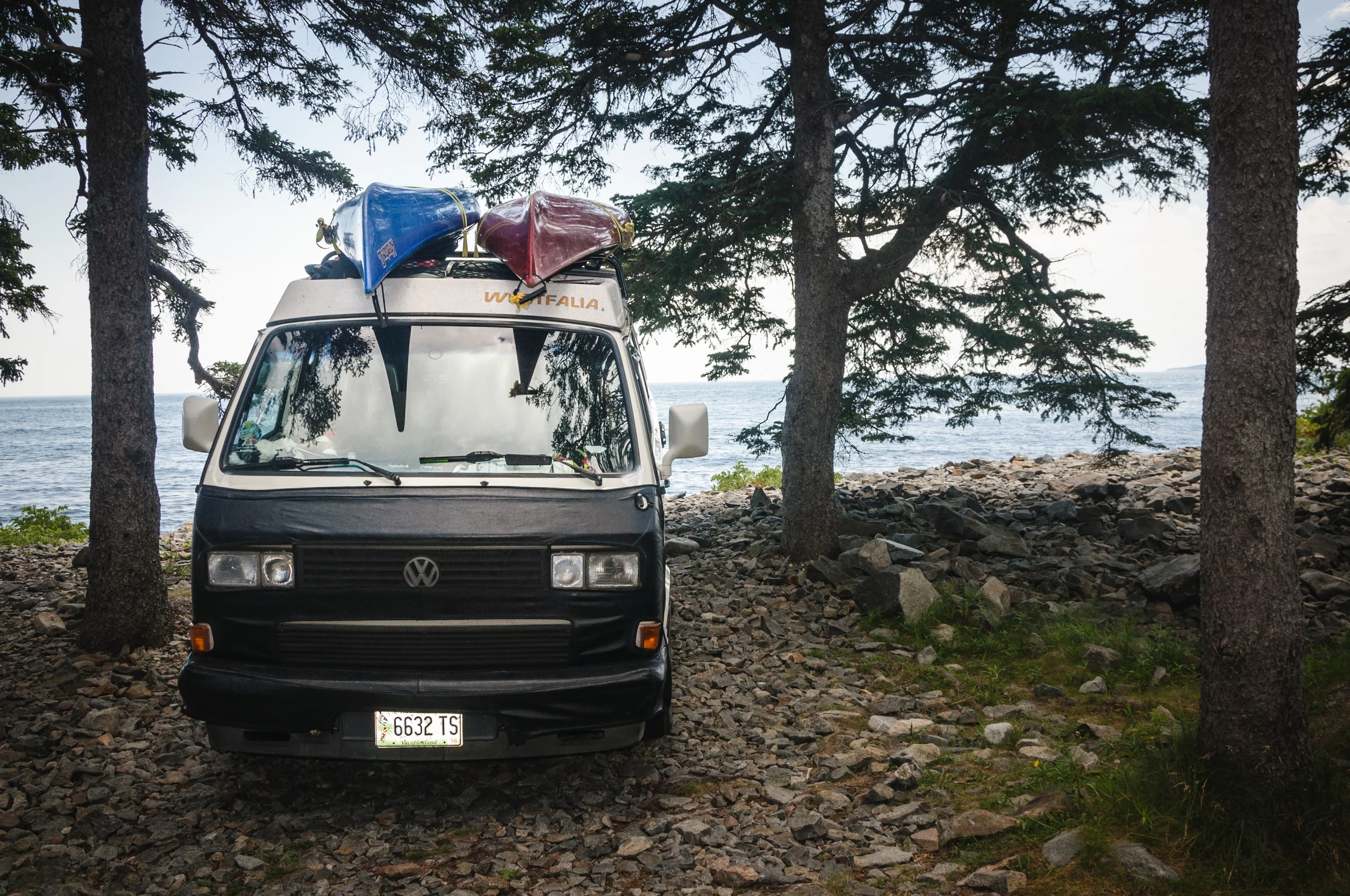 Seeing a van parked in Acadia National Park, Maine feeds my wanderlust for #vanlife. 