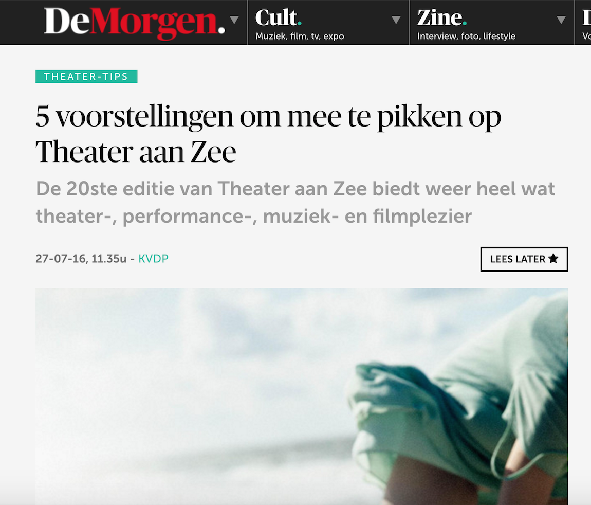 One of the five recommended works at Theater Aan Zee festival