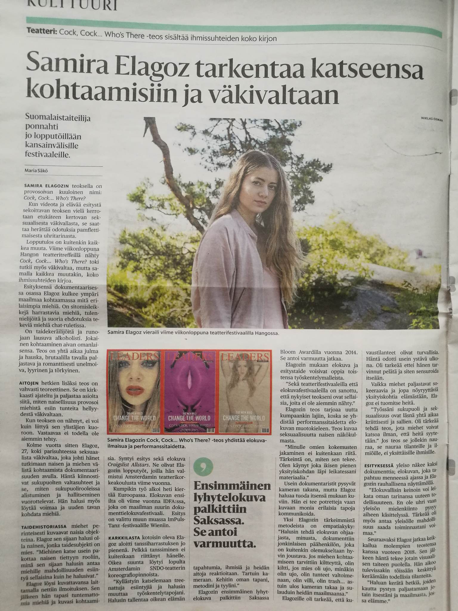 Great article for the Finnish magazine Hesari by Maria Säkö. http://www.hs.fi/kulttuuri/art-2000005254326.html